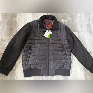 ROBERT GRAHAM Black Quilted Bomber Jacket Water Resis Size L BRAND NEW w/ Tags